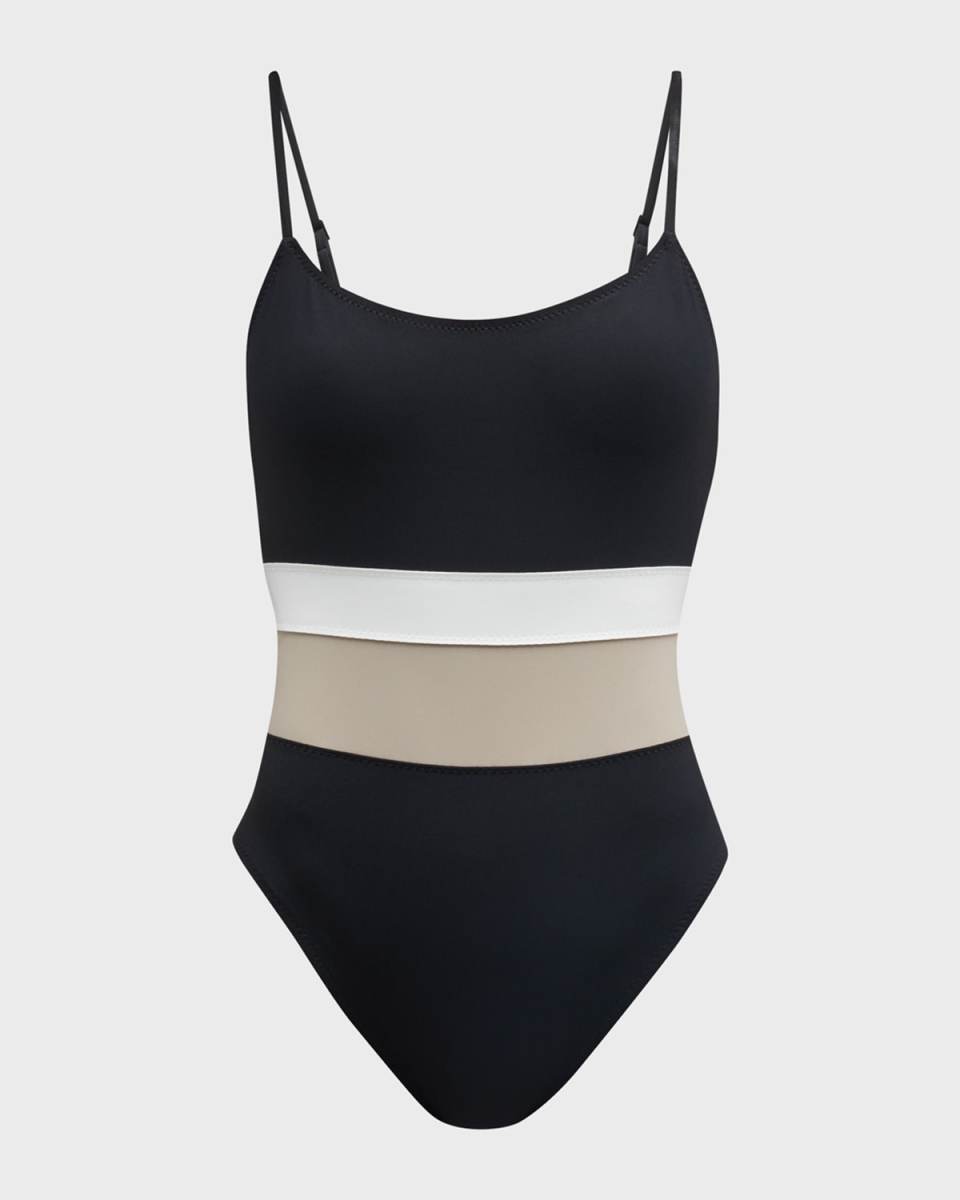 Livia Double-Striped One-Piece Swimsuit